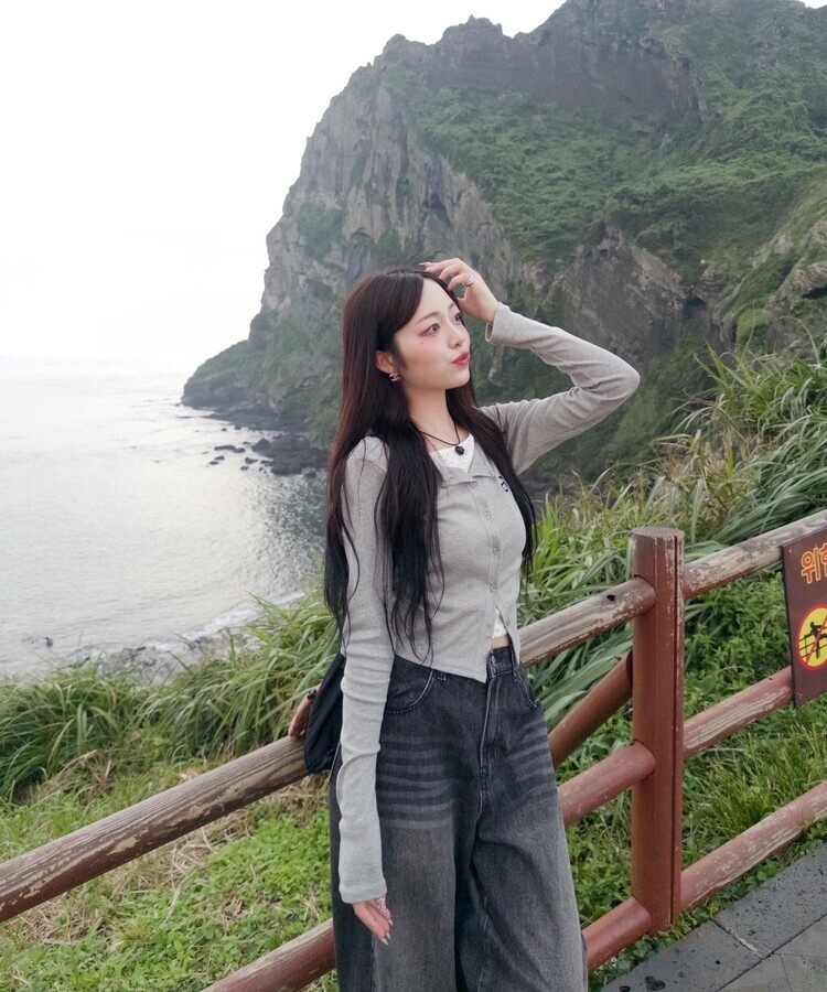 【7次再オーダー❤️MADE】ドットレイヤード風ワッペンカーディガン GRAY