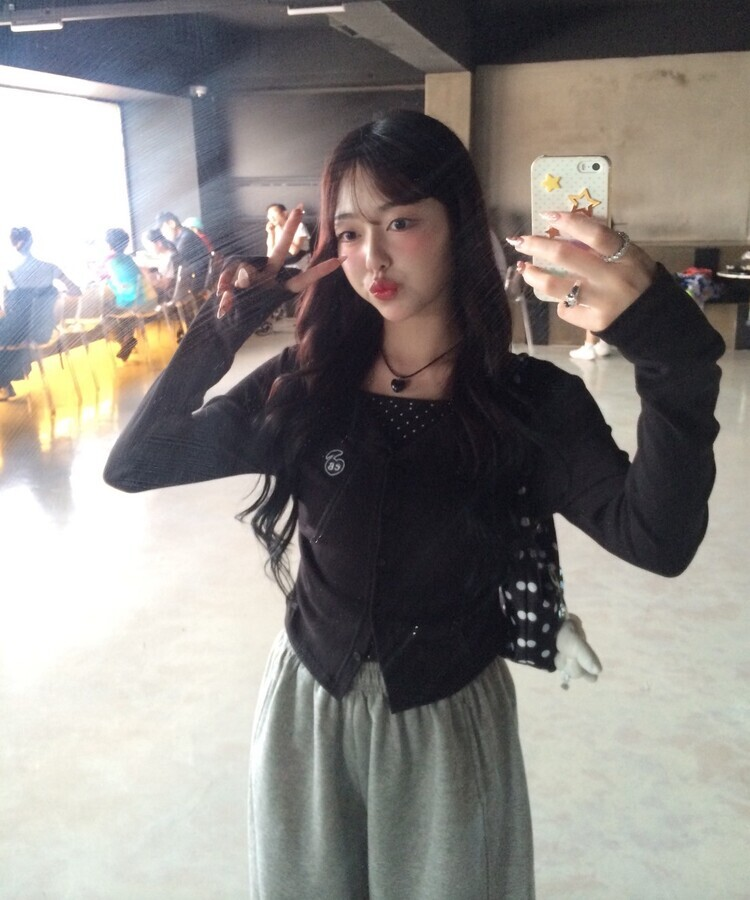 【7次再オーダー❤️MADE】ドットレイヤード風ワッペンカーディガン BLACK