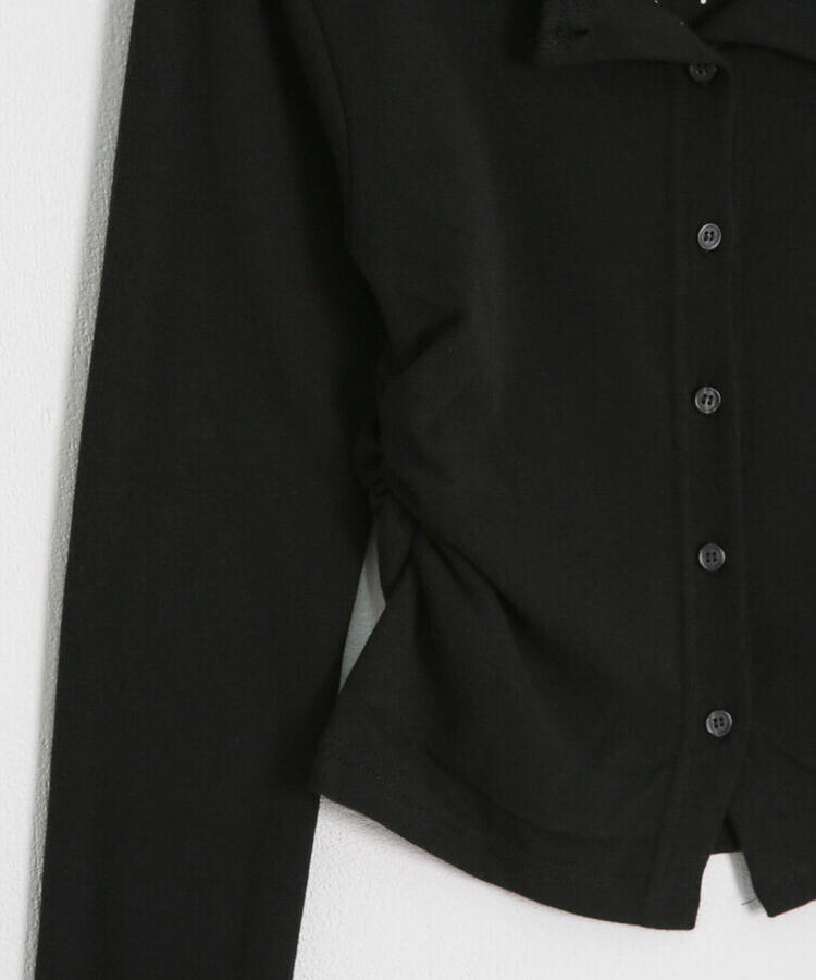 【7次再オーダー❤️MADE】ドットレイヤード風ワッペンカーディガン