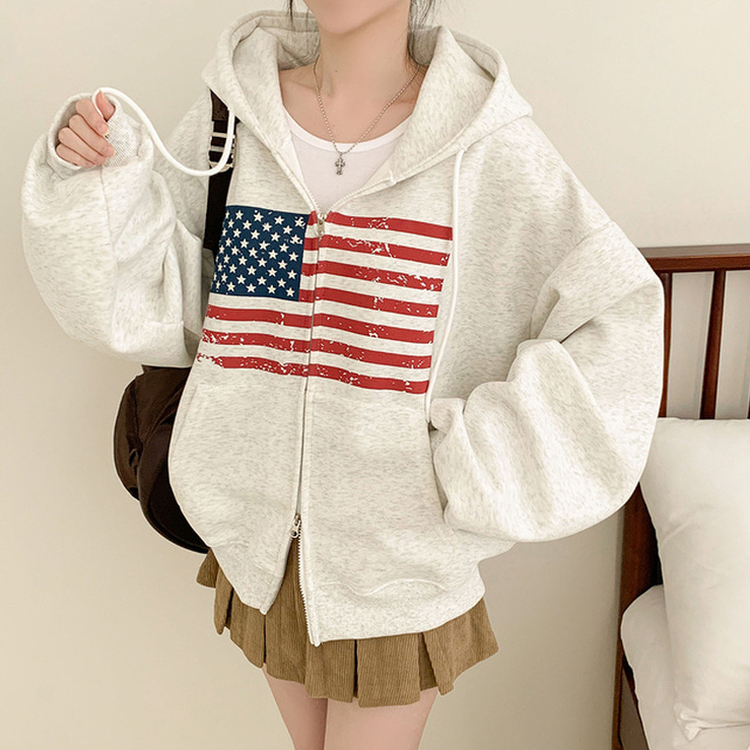 アメリカンフードジップアップ(5color)｜ジャンパー｜韓国