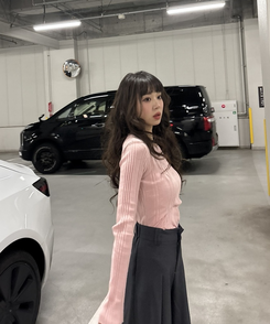 スリムフィットラウンドネックベーシックニット PINK