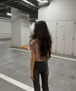 クロップ丈ファーカーディガン PINK