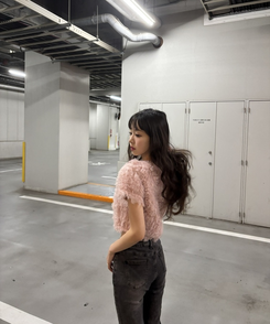 クロップ丈ファーカーディガン PINK