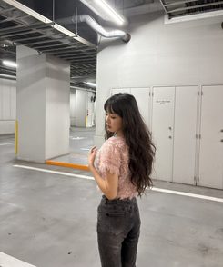 クロップ丈ファーカーディガン PINK