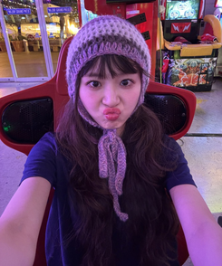 ストライプニット帽 PINK