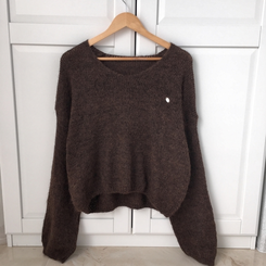 포근 브이넥 아방 벌룬소매 보카시 니트 가을 겨울 데일리