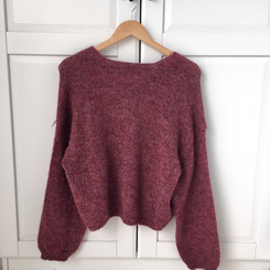 포근 브이넥 아방 벌룬소매 보카시 니트 가을 겨울 데일리