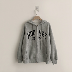 刺繍フードルーズジップアップ(6color)