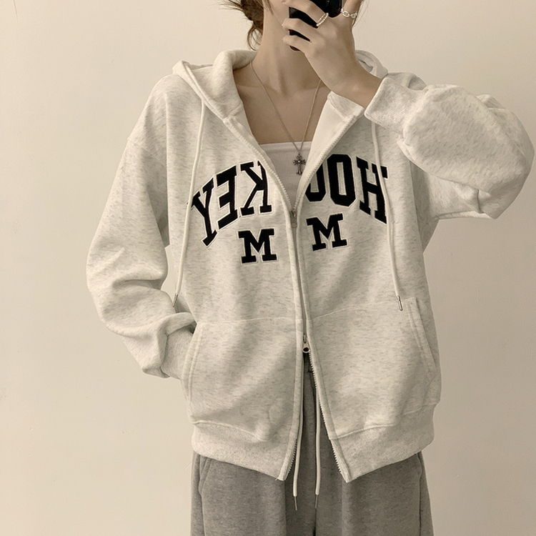 미키 어텀 오버핏 가을 긴팔 쭈리 자수 후드 집업 루즈핏 아우터 아방핏 후드티 후리스 자켓 6color 백염