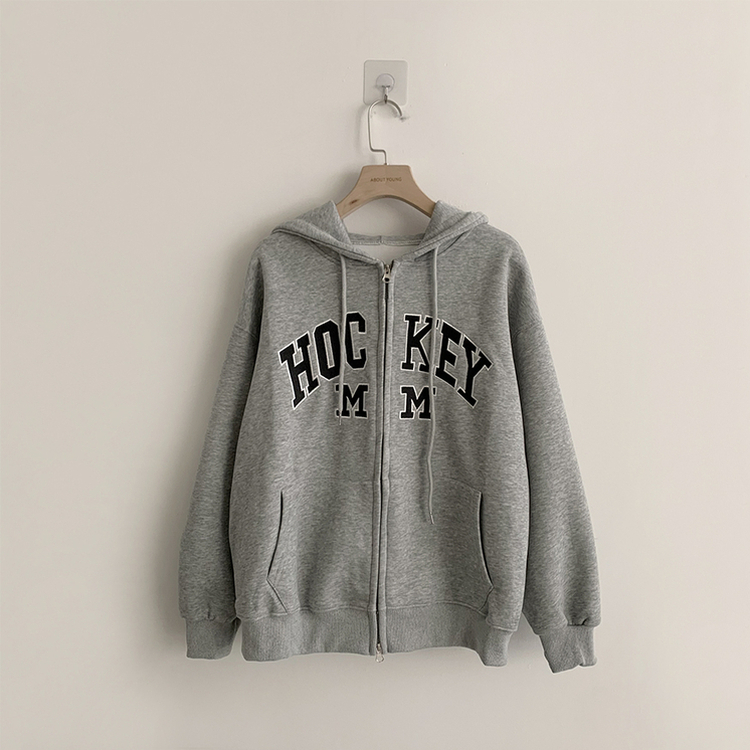 미키 어텀 오버핏 가을 긴팔 쭈리 자수 후드 집업 루즈핏 아우터 아방핏 후드티 후리스 자켓 6color