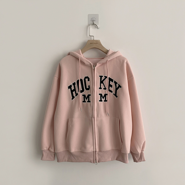 미키 어텀 오버핏 가을 긴팔 쭈리 자수 후드 집업 루즈핏 아우터 아방핏 후드티 후리스 자켓 6color