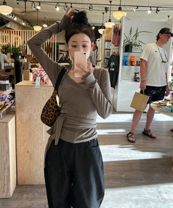 【SET】ラップレイヤード長袖Ｔシャツ BROWN