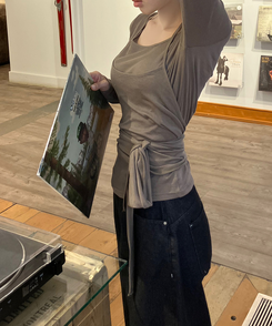 【SET】ラップレイヤード長袖Ｔシャツ BROWN