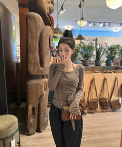 【SET】ラップレイヤード長袖Ｔシャツ BROWN