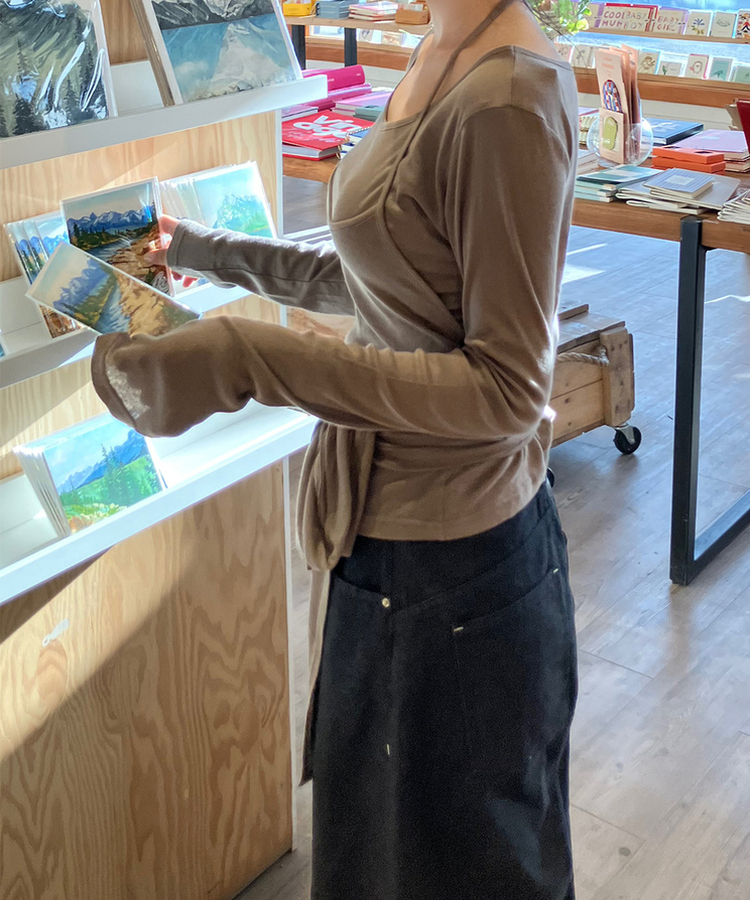 【SET】ラップレイヤード長袖Ｔシャツ BROWN