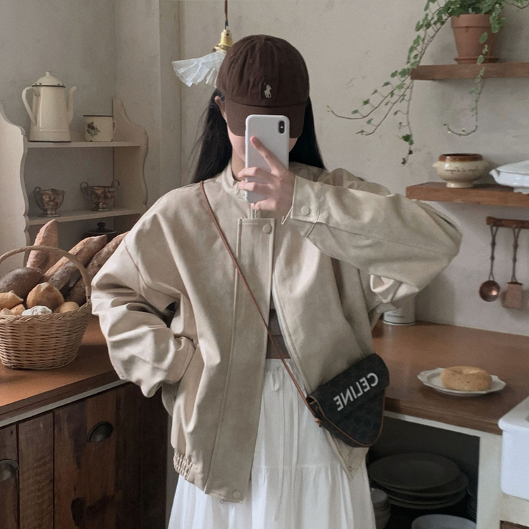 나염워싱 컬러깡패무광 고퀄 나염 블루종 오버핏 레더 자켓 점퍼 베이지