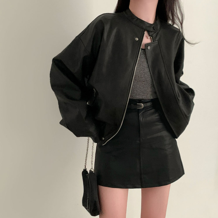 나염워싱 컬러깡패무광 고퀄 나염 블루종 오버핏 레더 자켓 점퍼 블랙