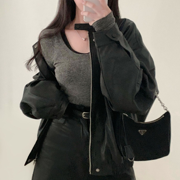 나염워싱 컬러깡패무광 고퀄 나염 블루종 오버핏 레더 자켓 점퍼 블랙