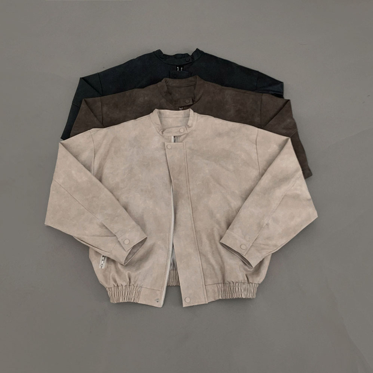 나염워싱 컬러깡패무광 고퀄 나염 블루종 오버핏 레더 자켓 점퍼