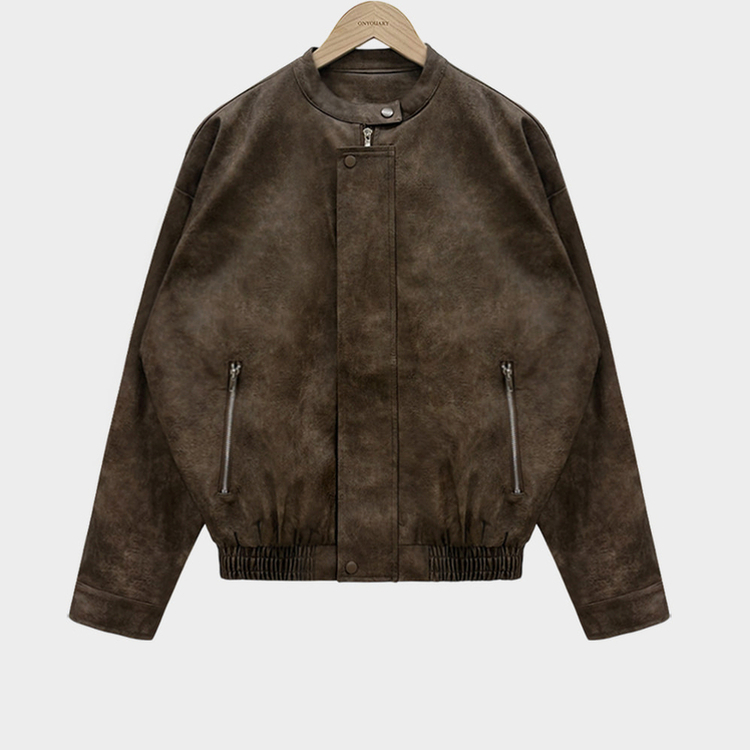 나염워싱 컬러깡패무광 고퀄 나염 블루종 오버핏 레더 자켓 점퍼