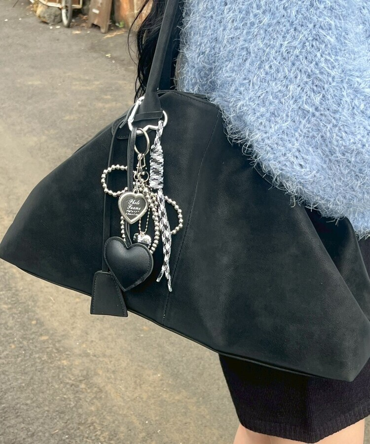 스웨이드 스퀘어 백 블랙