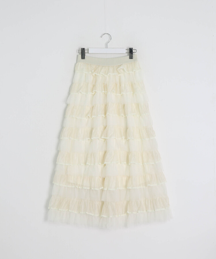 チュールティアードスカート