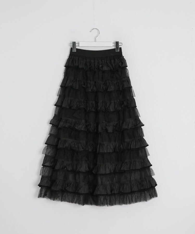 チュールティアードスカート