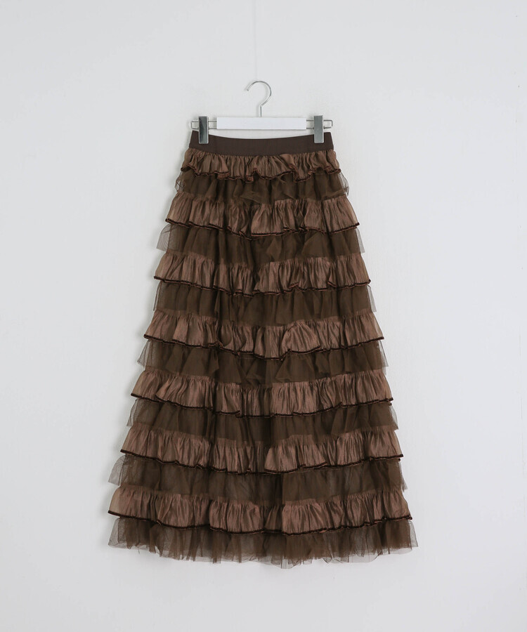 チュールティアードスカート