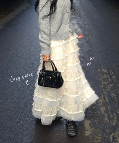 チュールティアードスカート IVORY