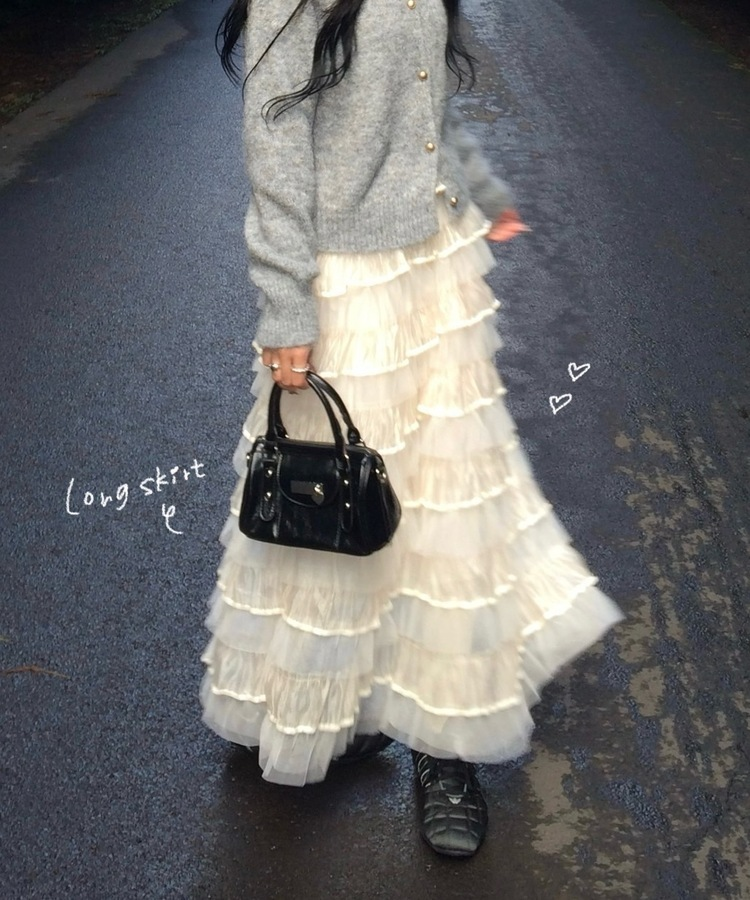 チュールティアードスカート IVORY