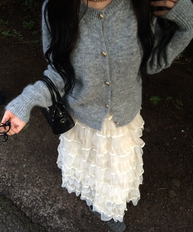 チュールティアードスカート IVORY
