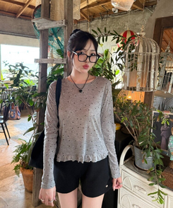 니트 숏 팬던트 팬츠 블랙