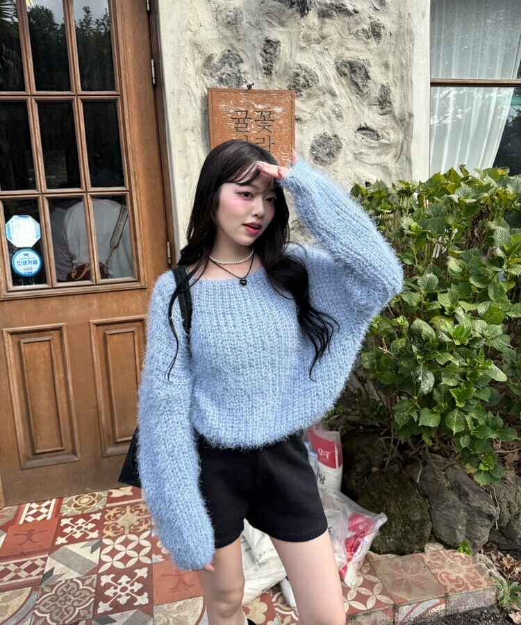 니트 숏 팬던트 팬츠 블랙