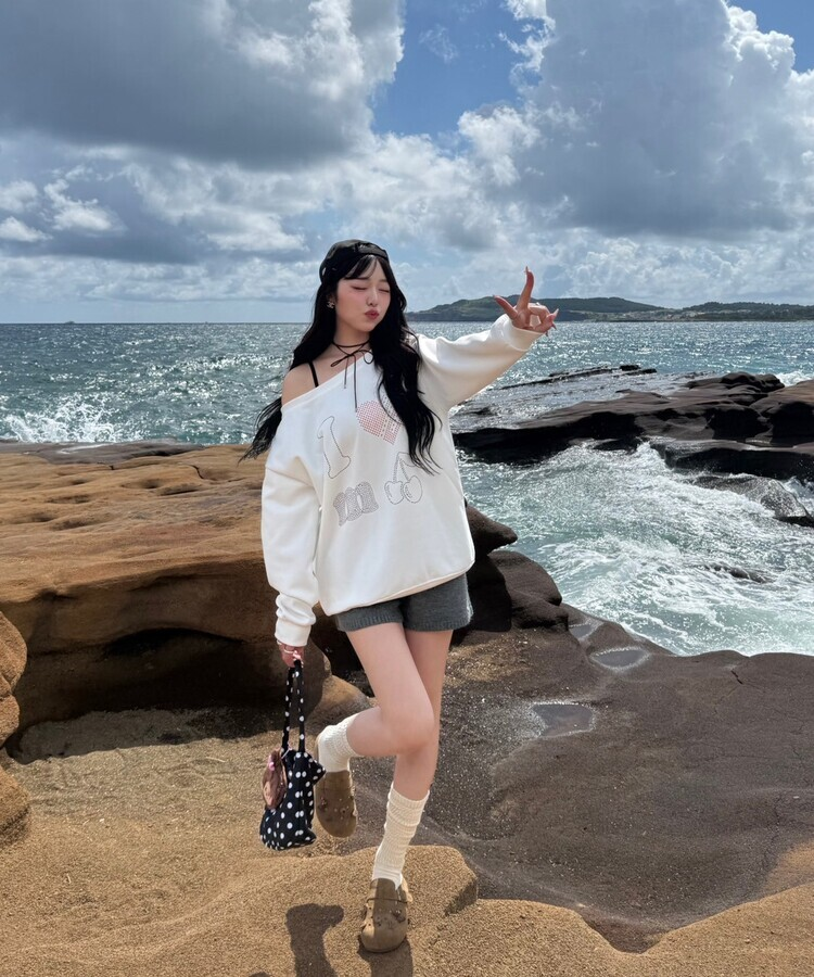 니트 숏 팬던트 팬츠 그레이