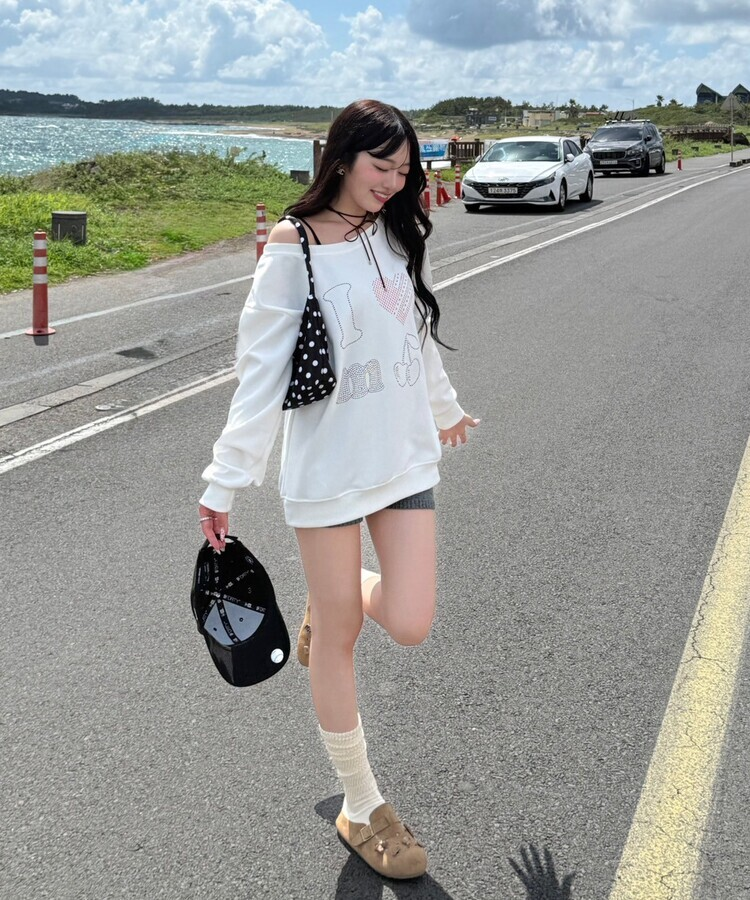 니트 숏 팬던트 팬츠 그레이