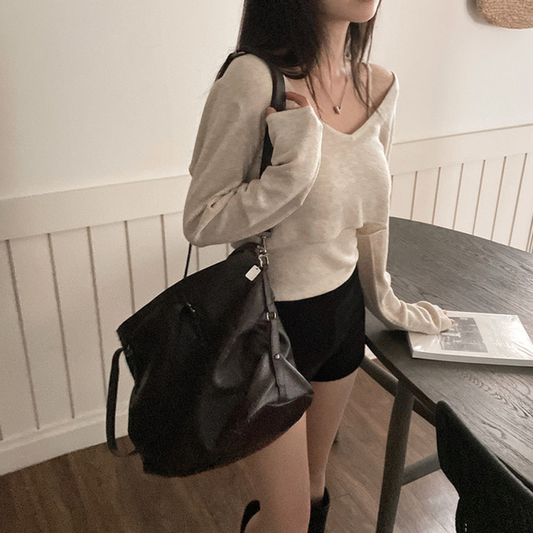 スリーチングショルダークロスバッグ BROWN