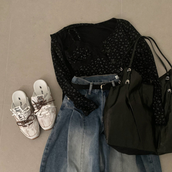 【SET】フラワーキャミソール カーディガン