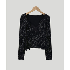 【SET】フラワーキャミソール カーディガン