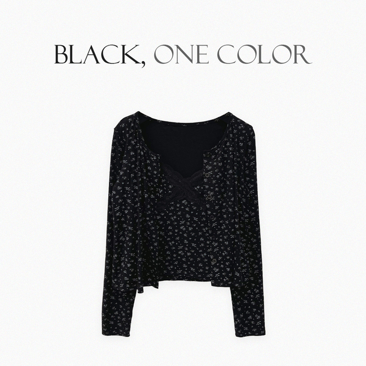 【SET】フラワーキャミソール カーディガン