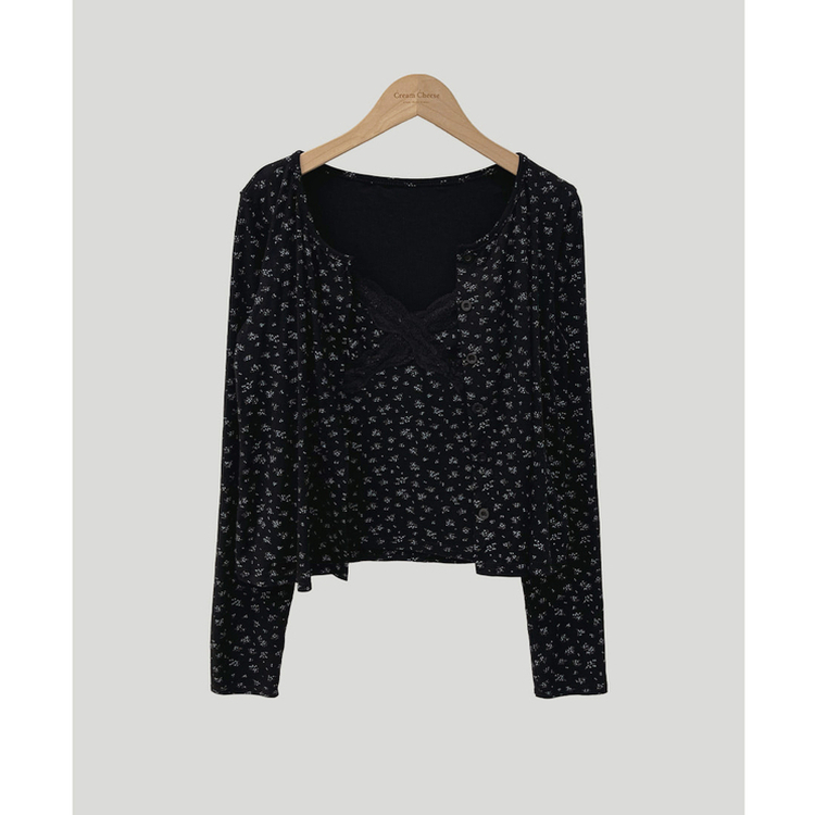 【SET】フラワーキャミソール カーディガン