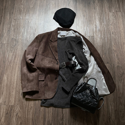 【ベルト付き】ワンショルダーニットワンピース