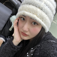 パンチングアンゴラニットビーニー IVORY