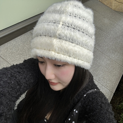 パンチングアンゴラニットビーニー IVORY