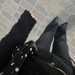 クロップニットカーディガン BLACK