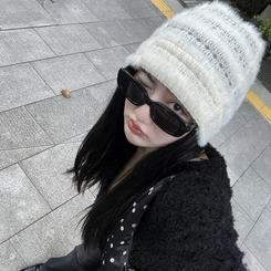 クロップニットカーディガン BLACK