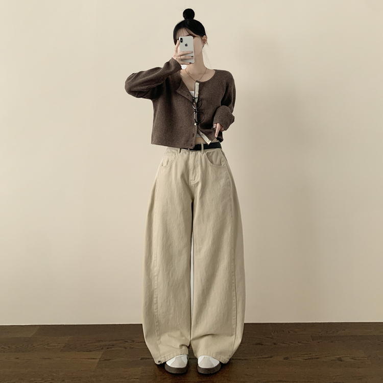 【丈別】スナップビジョサイドピンタックワイドパンツ BEIGE