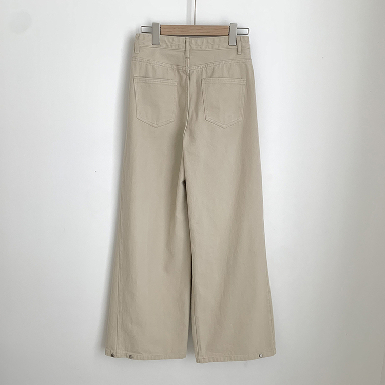 【丈別】スナップビジョサイドピンタックワイドパンツ