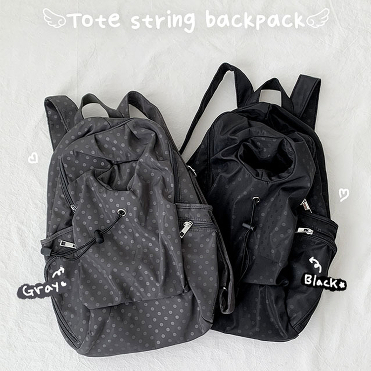 다즈 토트 땡땡이 물병홀더 스트링 보부상 백팩