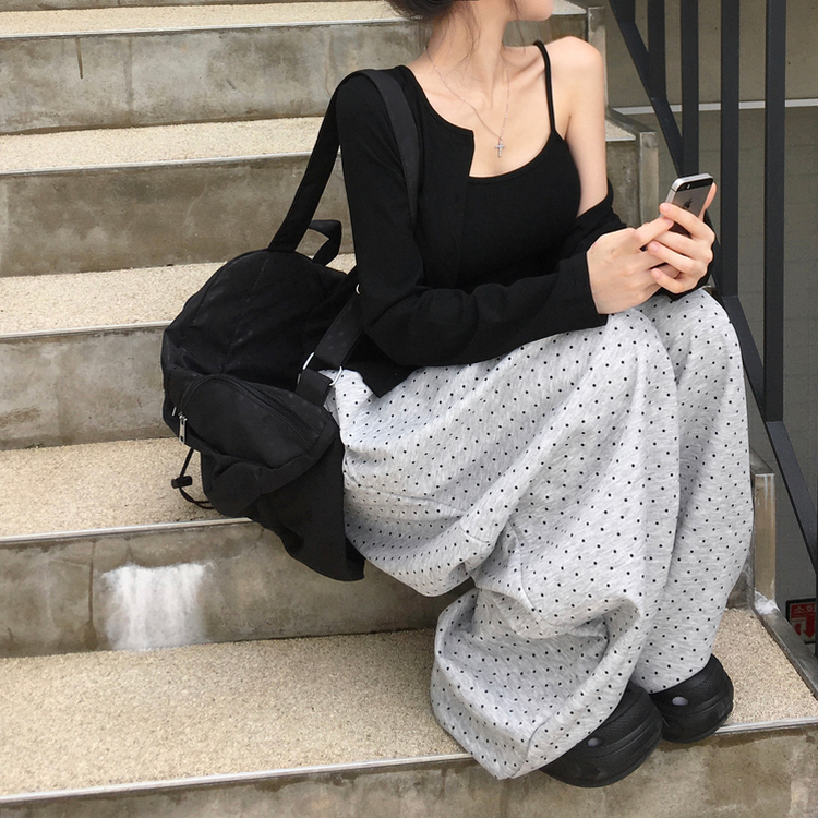 다즈 토트 땡땡이 물병홀더 스트링 보부상 백팩 블랙