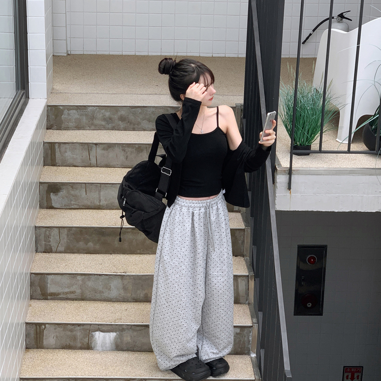 다즈 토트 땡땡이 물병홀더 스트링 보부상 백팩 블랙